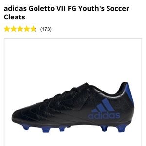 Adidas New boys or girls youth black and blue soccer cleats size 3 1/2